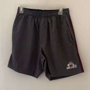 STATE Gray and Burgundy Men's Athletic Shorts